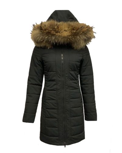 Dames Winter jas met bontkraag London zwart - bestel bij BK Leder Dames Winter jas met bontkraag London zwart