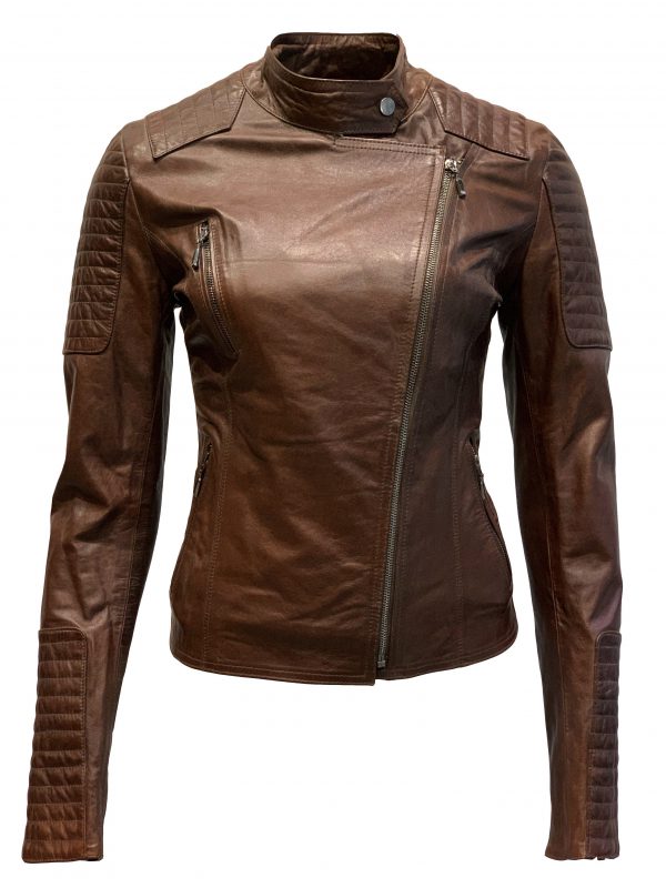 Leren dames biker jas bruin beko bestellen - BK Leder