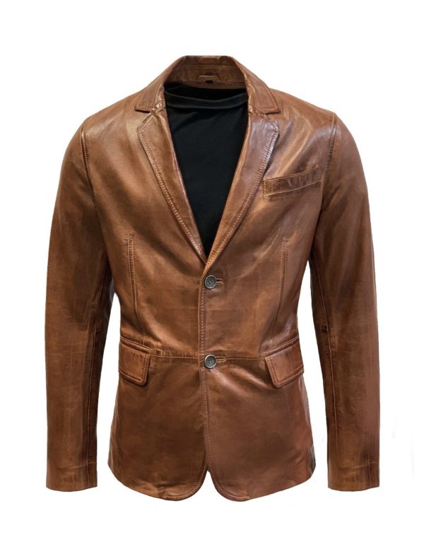 Leren blazer heren cognac-Modelo