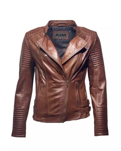 Dames biker jack  100% echt leder-tamara