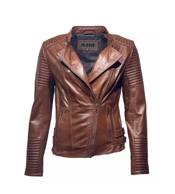 Dames biker jack  100% echt leder-tamara