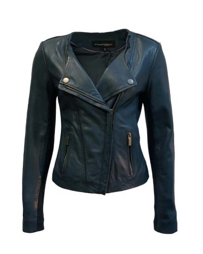 Leren kort dames jas blauw-Stargazer