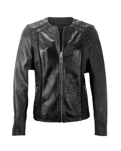 Leren jas dames zwart biker-noratto
