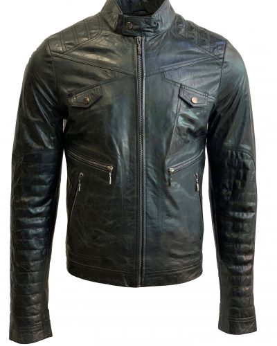 Leren heren jas biker zwart-Missouri bestellen - BK Leder