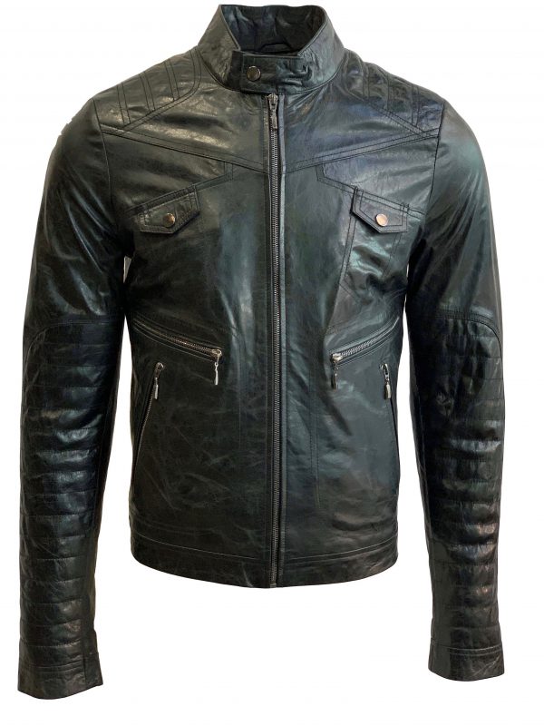 Leren heren jas biker zwart-Missouri bestellen - BK Leder