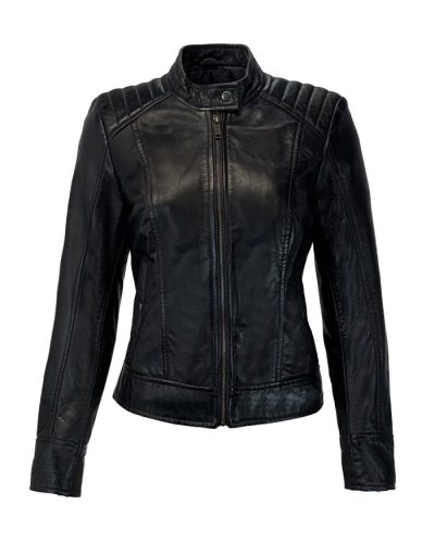 Kort dames leren jas zwart-zara - bestel bij BK Leder Kort dames leren jas zwart-zara