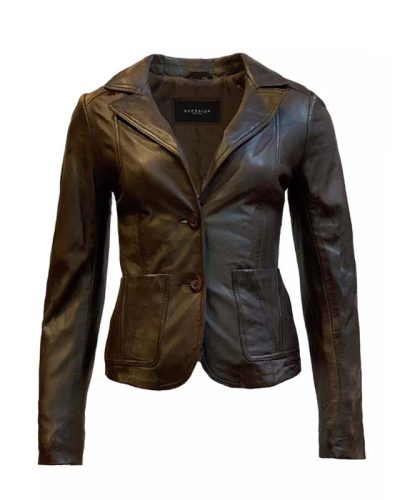 Leren dames blazer bruin- colberta - bestel bij BK Leder Leren dames blazer bruin- colberta