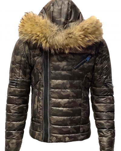 Heren camouflage winter jas dubbele rits bestellen - BK Leder