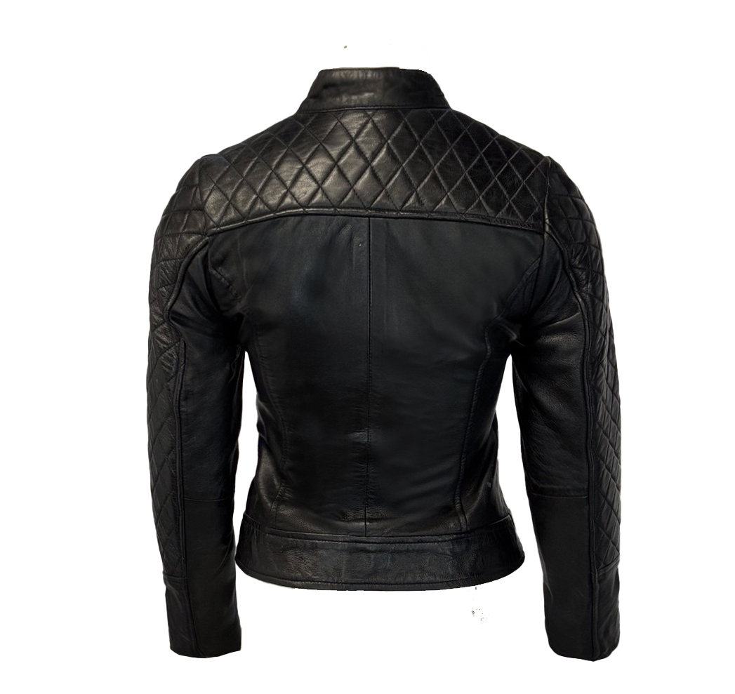 Dames zwarte leren jas -Katarina - bestel bij BK Leder Dames zwarte leren jas -Katarina - Afbeelding 2