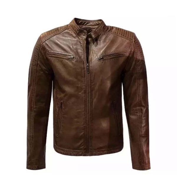 Heren leren jas 100% echt leder cognack-mike