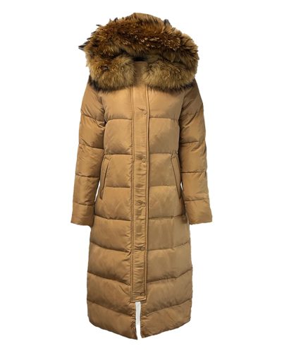 Dames lange camel winterjas -Dakata