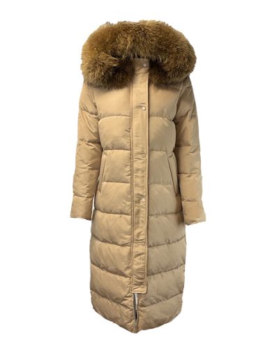 Dames lange beige winterjas -Dakata - bestel bij BK Leder Dames lange beige winterjas -Dakata