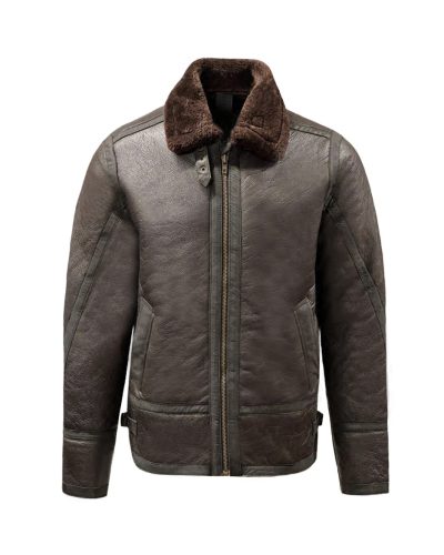 Heren bruin lammy coat -Antarctica bestellen - BK Leder