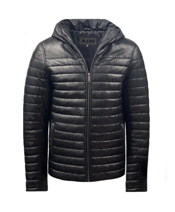 Heren winter zwarte leren jas -Borero bestellen - BK Leder