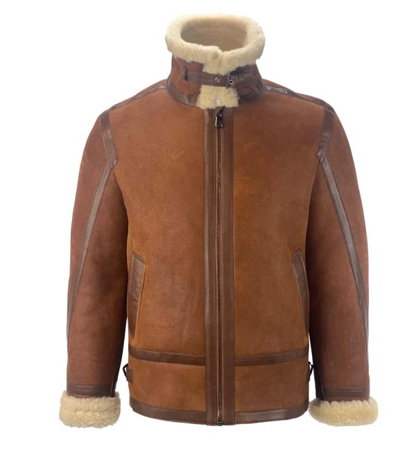 Heren cognac lammy coat -Antarctica - Afbeelding 2