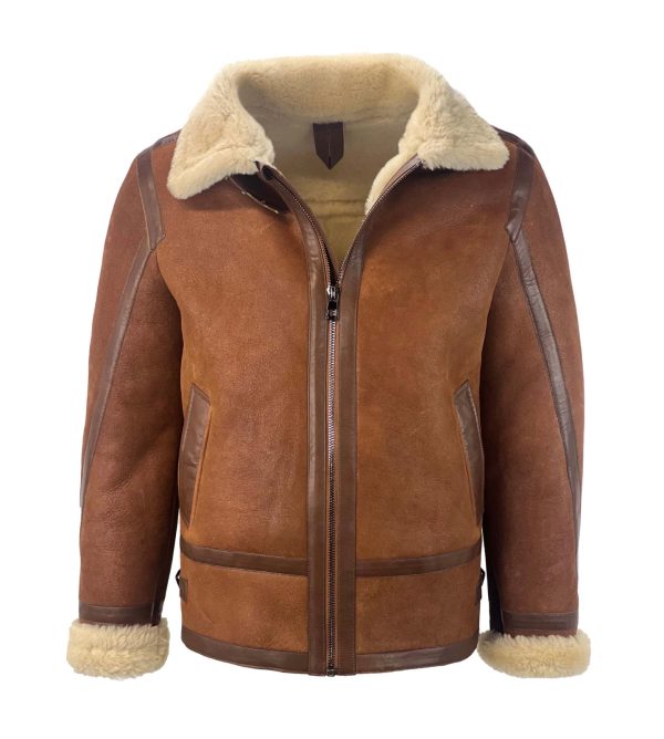 Heren cognac lammy coat -Antarctica