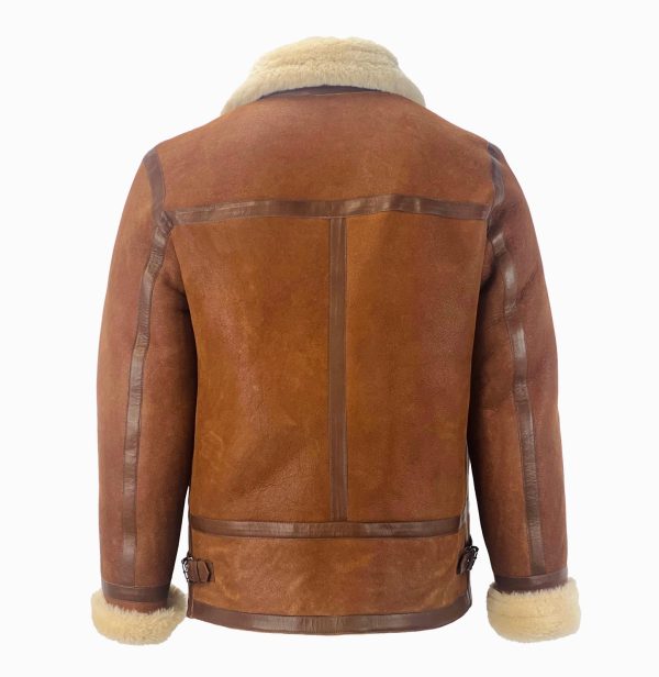 Heren cognac lammy coat -Antarctica - Afbeelding 4