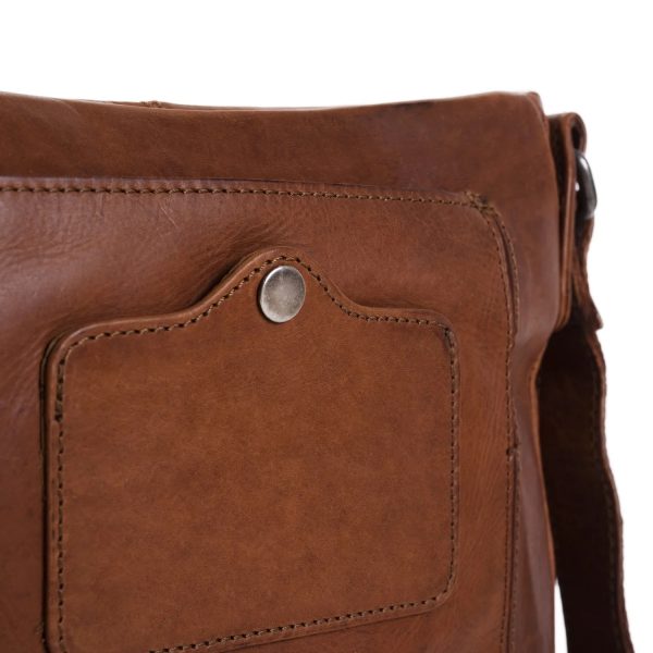 Leren Schoudertas Cognac - Bodin - Afbeelding 3