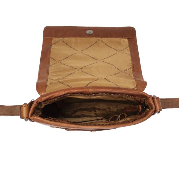 Leren Schoudertas Cognac - Bodin - Afbeelding 2