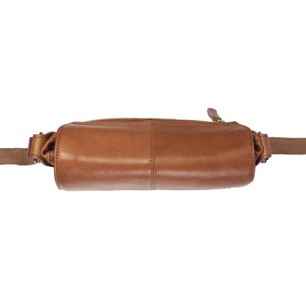Leren Schoudertas Cognac - Bodin - Afbeelding 4