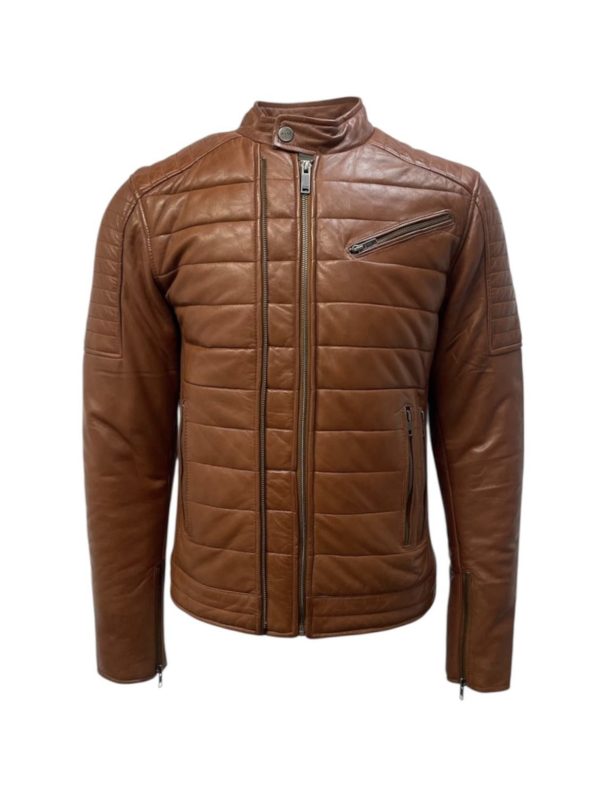 Cognac heren winter jas 100% echt leren -Sobrero