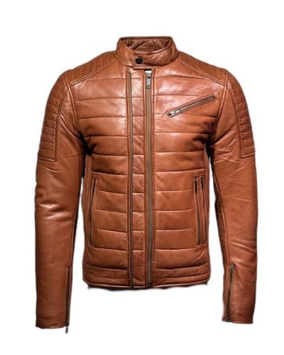 Cognac heren winter jas 100% echt leren -Sobrero bestellen - BK Leder