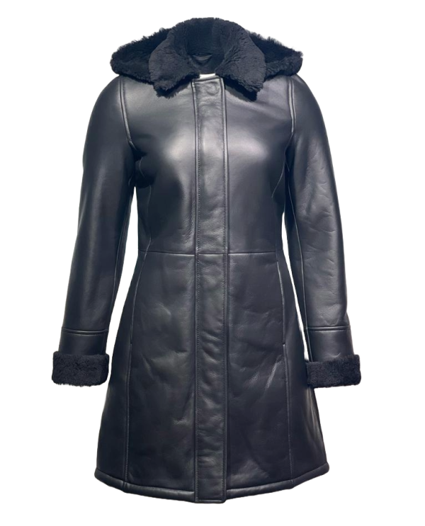 Dames zwart winter parka lammy -Warmito bestellen - BK Leder