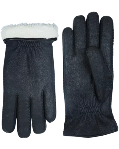 Handschoenen heren leren Laimbock Eton- zwart bestellen - BK Leder