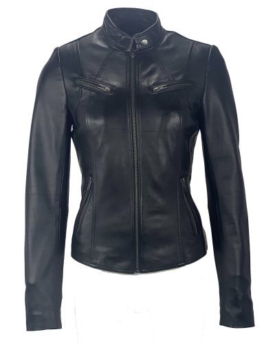 Leren kort zwart biker dames jas – salena bestellen - BK Leder