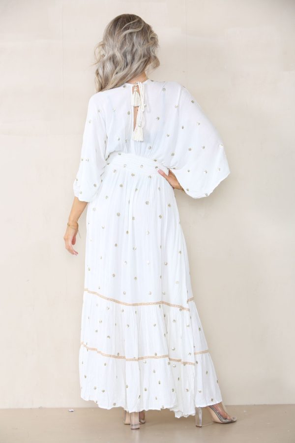 Lange Witte Boho Jurk – Maryna bestellen - BK Leder