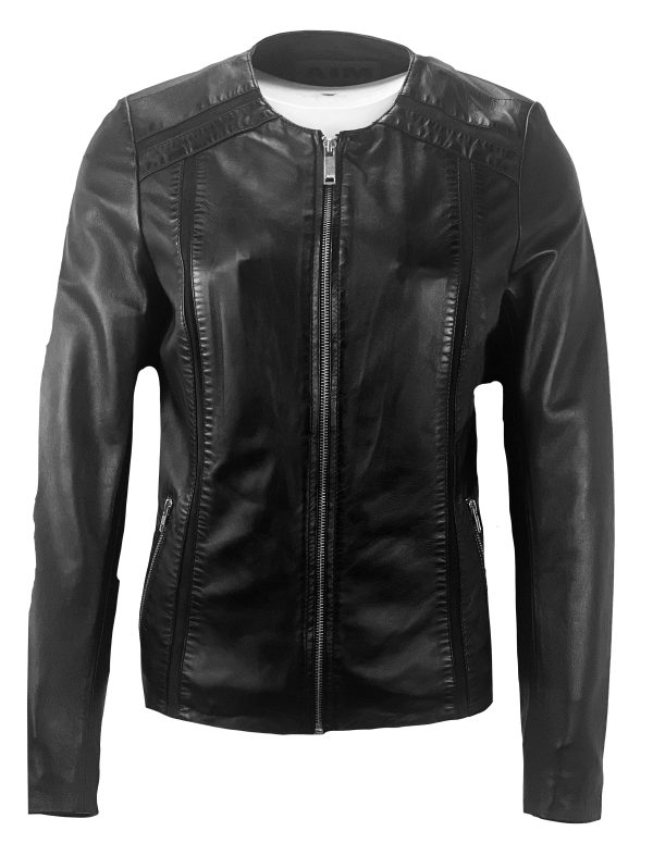 Leren jas dames zwart biker-noratto bestellen - BK Leder