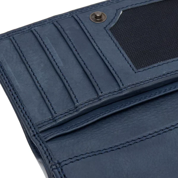 Chestefield Leren Portemonnee Navy Blue – Avola bestellen - BK Leder