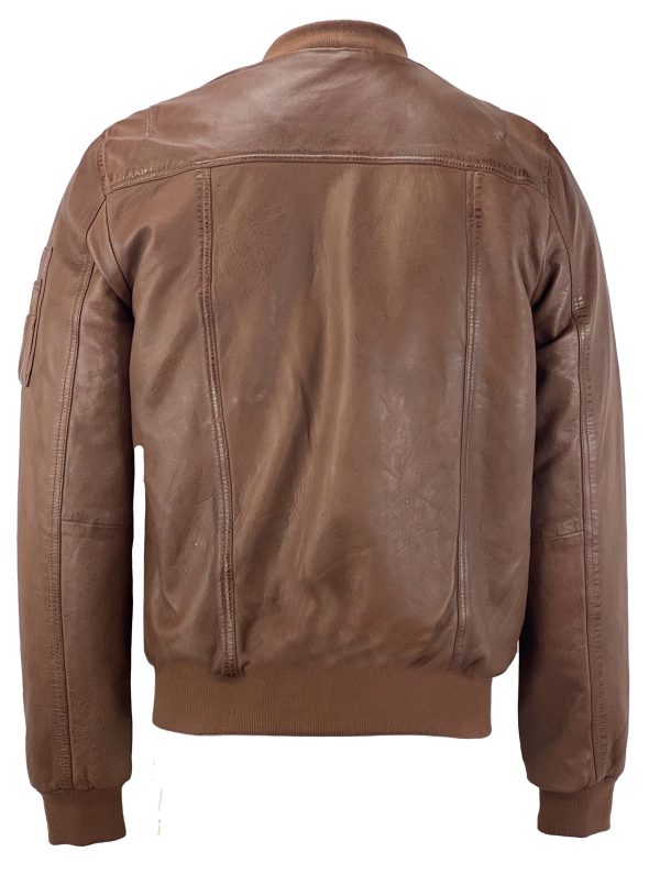 BOMBER LEREN HEREN JAS COGNAC- BASEBALL JACKET-Iglo bestellen - BK Leder