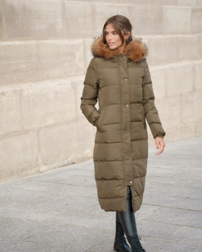 Dames lange winterjas groen -Dakata