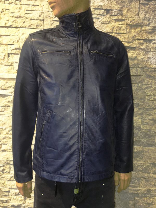 Blauw Heren Leren Parka- Albert bestellen - BK Leder