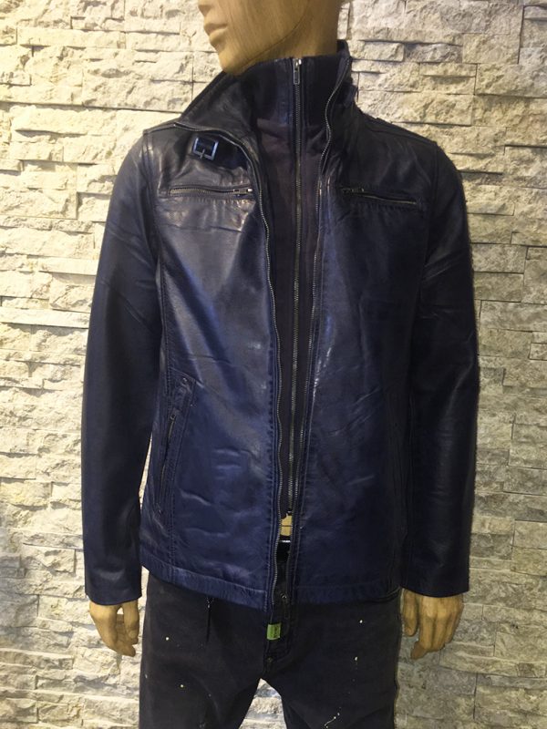 Blauw Heren Leren Parka- Albert bestellen - BK Leder