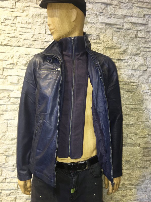 Blauw Heren Leren Parka- Albert bestellen - BK Leder