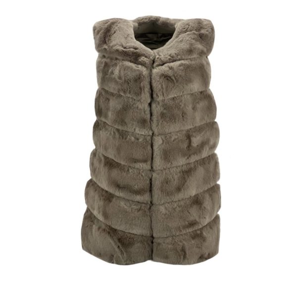 Dames Taupe Kunstbont Vest – Deina bestellen - BK Leder