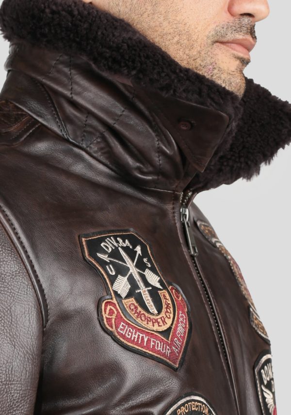 Leren bruine herenjas RedSkins Bomber Pilot jack – Avia Argus – 100% echt leer bestellen - BK Leder