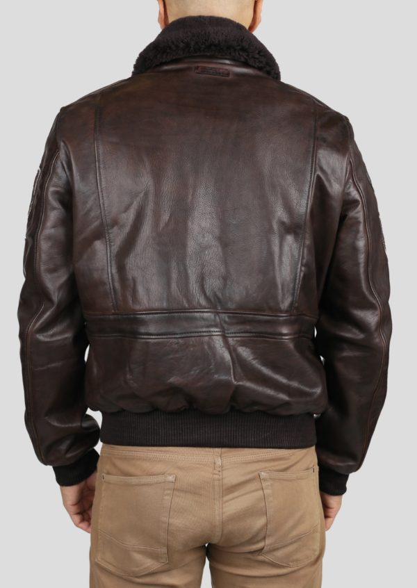 Leren bruine herenjas RedSkins Bomber Pilot jack – Avia Argus – 100% echt leer bestellen - BK Leder