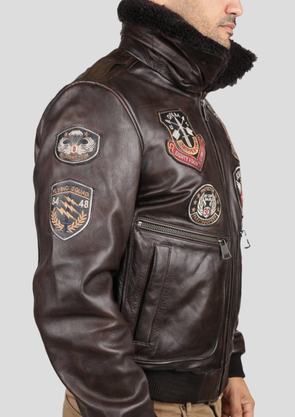 Leren bruine herenjas RedSkins Bomber Pilot jack – Avia Argus – 100% echt leer bestellen - BK Leder