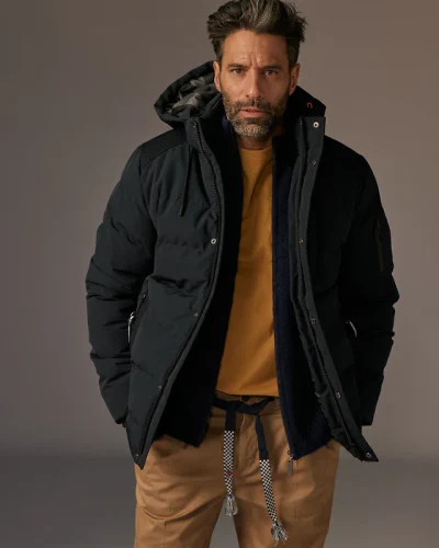 Zwarte Gewatteerde Winterjas Heren – Cartel Juarez Redskins - bestel bij BK Leder Zwarte Gewatteerde Winterjas Heren – Cartel Juarez Redskins