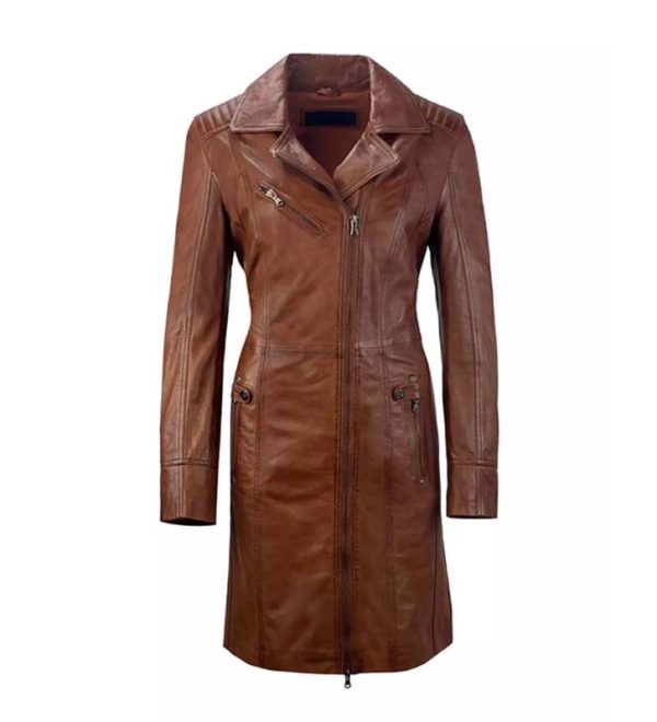 Leren damesjas parka cognac Stratto