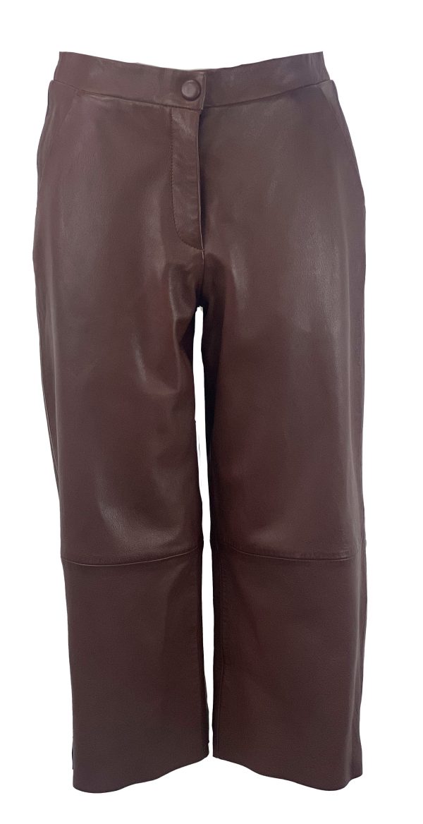 Leren dames broek Pecan -Bonita