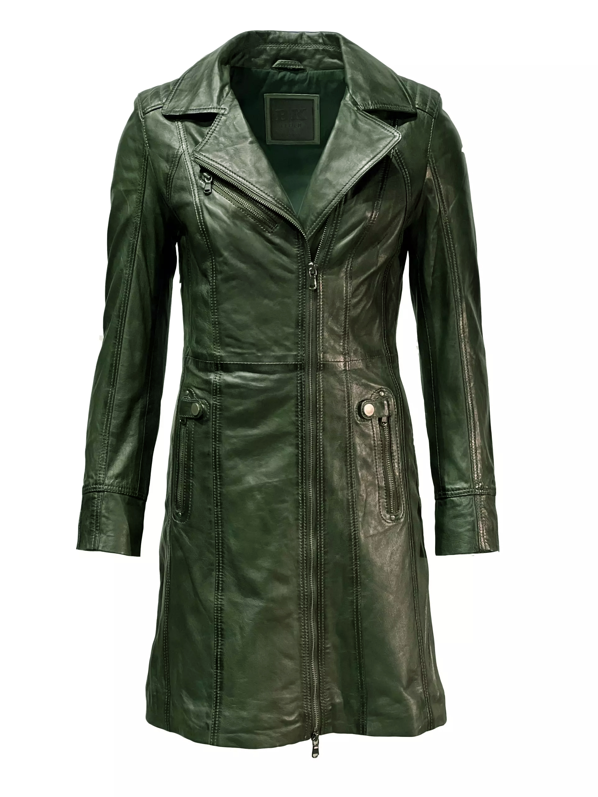 100 Leren damesjas parka groen -Stratto - bestel bij BK Leder 100 Leren damesjas parka groen -Stratto