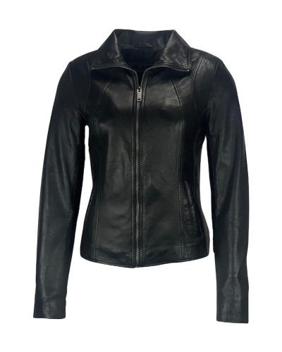 Zwart dames leren jas Vactoria