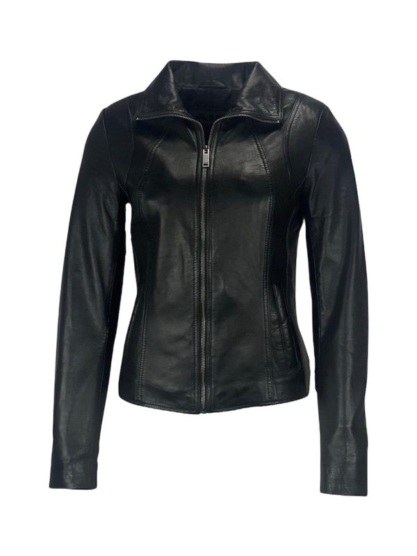Zwart dames leren jas Vactoria