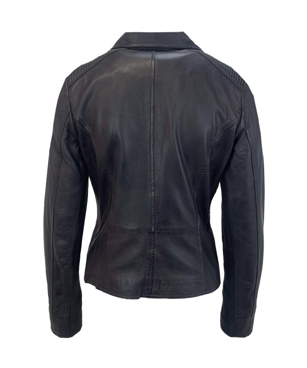 Leren jas dames biker-havana - Afbeelding 3