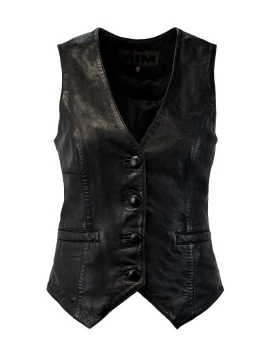 Leren dames gilet zwart-Gileta - bestel bij BK Leder Leren dames gilet zwart-Gileta