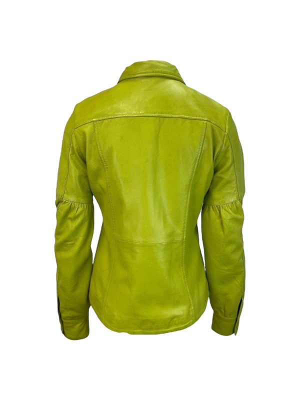 Dames Korte Groene Leren Blouse - Tatum - Afbeelding 2